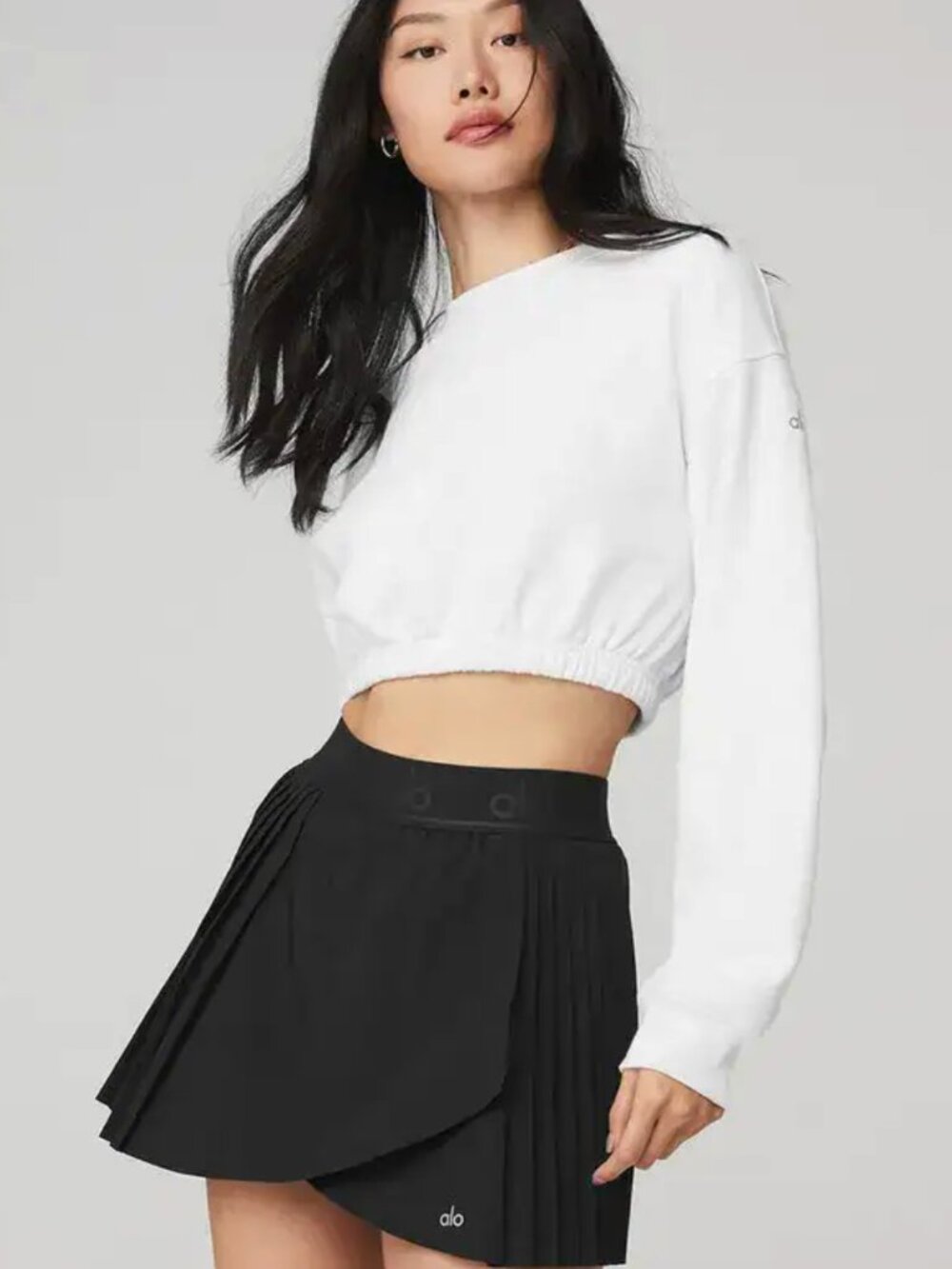 Alo Yoga Devotion Crewneck Pullover in White XS